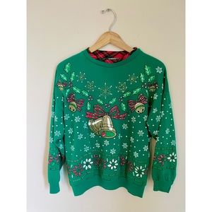 Vintage Christmas Sweater— Holiday Bell Motif 🔔